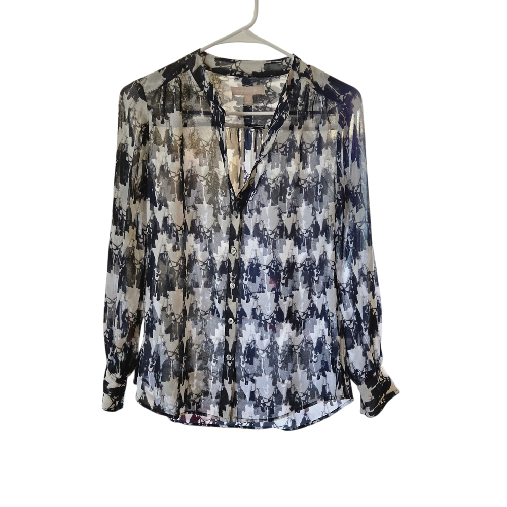 Banana Republic Black and White‎ Patterned Blouse